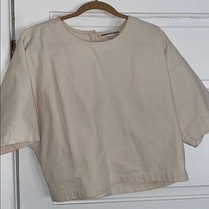Caron Callahan Cream Crop Top